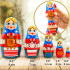 Russian Nesting Doll in Folk Dress with Russian Samovar Set of 5 pcs