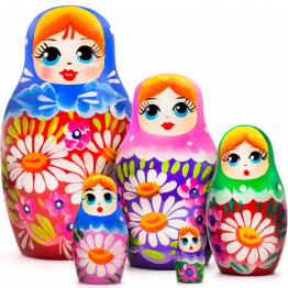 Russian Nesting Dolls - Handmade Matryoshka Dolls 5 Pcs - Traditional Russian Nesting Dolls 