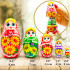 Matryoshka with a bouquet of yellow gerberas