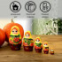 Nesting Doll with Rowan Branches Set 5 pcs - Handmade Matryoshka with Mountain Ash