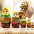 Nesting Doll with Rowan Branches Set 5 pcs - Handmade Matryoshka with Mountain Ash