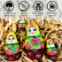 Nesting Doll with Rowan Branches Set 5 pcs - Handmade Matryoshka with Mountain Ash