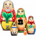 Nesting Dolls Set of 5 pcs with Characters from Russian Fairy Tale Great Big Enormous Turnip