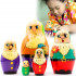 Seven Gnomes Fairy Tale Wood Nesting Dolls Set of 5 pcs - 7 Dwarfs Stacking Dolls