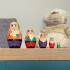 Seven Gnomes Fairy Tale Wood Nesting Dolls Set of 5 pcs - 7 Dwarfs Stacking Dolls