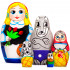 Wooden Nesting Dolls 5-Piece Little Red Riding Hood Set Hand-Painted Natural Wood Fairy Tale Toy