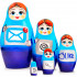 Unusual Matryoshka Doll for Geek Decor - Blue Nesting Dolls Set of 5 pcs