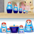 Unusual Matryoshka Doll for Geek Decor - Blue Nesting Dolls Set of 5 pcs