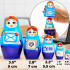 Unusual Matryoshka Doll for Geek Decor - Blue Nesting Dolls Set of 5 pcs