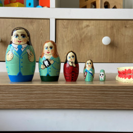 Dentist Nesting Dolls Set of 5 pcs - Medical Themed Handcrafted Matryoshka