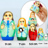 Dentist Nesting Dolls Set of 5 pcs - Medical Themed Handcrafted Matryoshka