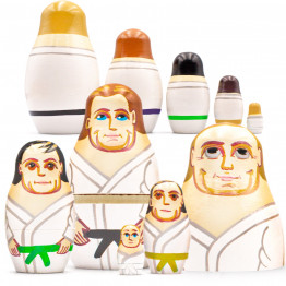 Martial Arts Nesting Dolls Set of 5 pcs - Jiu Jitsu gifts - Karate Themed Gifts