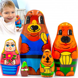 Goldilocks Nesting Dolls Set of 5 pcs - Matryoshka Doll with Characters from Fairy Tale