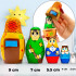 Hansel and Gretel Nesting Dolls – 5-Piece Hand-Painted Wooden Set – Fairy Tale-Inspired Eco Toy