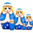 Snegurochka Matryoshka Dolls Set 5 pcs - Christmas Nesting Dolls with Snow Maiden Figurine