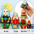 Buratino Nesting Dolls Set – 5 Handcrafted Wooden Figures – Eco-Friendly Fairy Tale Toy Gift