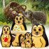 Nesting Dolls Hedgehogs Toys Set 5 pcs - Hedgehogs Animal Figurines Handpainted