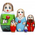 Scarlet Flower Nesting Dolls – 5-Piece Hand-Painted Wooden Set Inspired by Beauty and the Beast