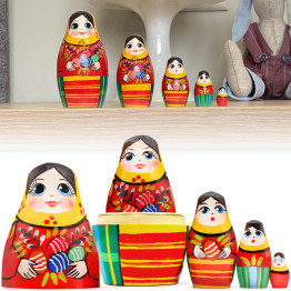 Easter Nesting Dolls Set of 5 pcs - Matryoshka with Easter Eggs
