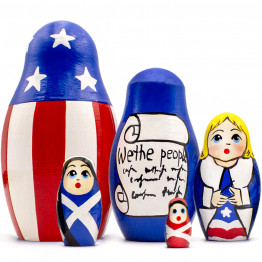 Independence Day Nesting Dolls Set of 5 pcs - Matryoshka Dolls with Patriotic Decorations