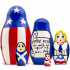 Independence Day Nesting Dolls Set of 5 pcs - Matryoshka Dolls with Patriotic Decorations