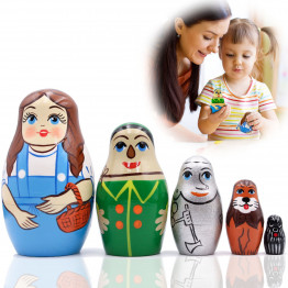 Wizard of Oz Nesting Dolls, 5 Pcs - Eco-Friendly Wood Matryoshka Dolls