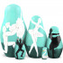 Wooden Nesting Dolls 5-Piece Swan Lake Ballet - Hand-Painted Natural Wood Russian Gift