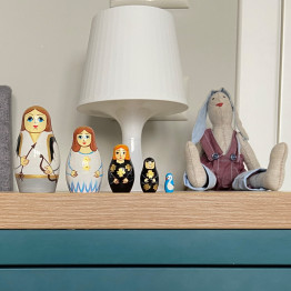 Swan Lake Ballet Nesting Dolls Set of 5 pcs - Wooden Ballerina Doll