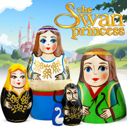 Swan Lake Nesting Dolls – 5-Piece Hand-Painted Wooden Set – Ballet-Themed Russian Dolls