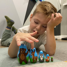 Wooden Nesting Dolls Forest Animals – 5-Piece Handcrafted Set – Eco Educational Toy