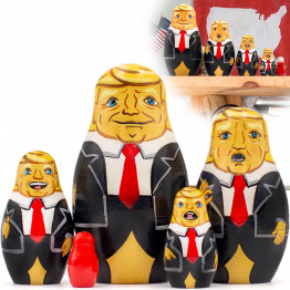 Donald Trump Nesting Dolls Set of 5 pcs - Trump Decor - Russian Stacking Dolls Wooden - Trump Gifts