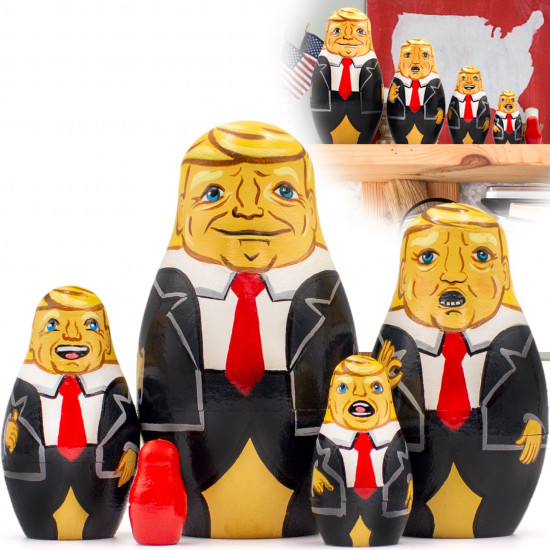 Donald Trump Nesting Dolls Set of 5 pcs - Trump Decor - Russian Stacking Dolls Wooden - Trump Gifts