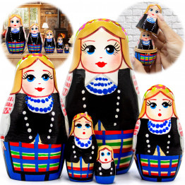 Collectible Series «Traditional Women's Costumes of Belarus»: Matryoshka «Navahrudak Costume», Set of 5