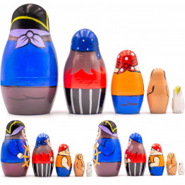 Pirates Nesting Dolls Set of 5 pcs - Pirate Party Decorations