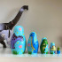 Nesting Dolls Dinosaur Sets of 5 pcs - Handmade Dinosaur Gifts for Kids