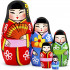 Japanese Nesting Dolls Set 5 pcs - Wooden Kokeshi Dolls Nesting