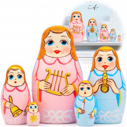 Angels Matryoshka Nesting Dolls Set of 5 Pcs - Angels Figurine Collectibles