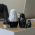 Origami Style Black and White Nesting Dolls Set of 5 pcs - Black Decor Geometric Animals