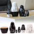 Origami Style Black and White Nesting Dolls Set of 5 pcs - Black Decor Geometric Animals