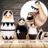 Modern Black-and-White Nesting Dolls Set of 5