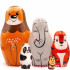 Wooden Exotic Animal Nesting Dolls