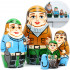 Fishermen Russian Nesting Dolls Set 5 pcs - Cute Matryoshka Dolls for Fishing Decor