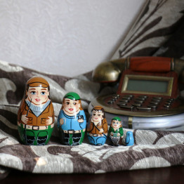 Fishermen Russian Nesting Dolls Set 5 pcs - Cute Matryoshka Dolls for Fishing Decor