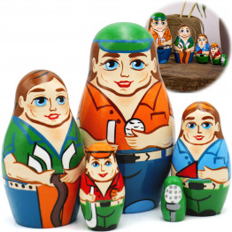 Golfers Wooden Russian Matryoshka - Funny Golf Gifts for Men - Golf Decor