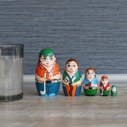 Golfers Wooden Russian Matryoshka - Funny Golf Gifts for Men - Golf Decor