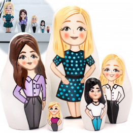 Businesswomen - Matryoshka Doll Set, Gift for a Female Executive, Office Décor, 5 Pieces
