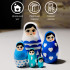 Blue Nesting Dolls Set of 5 pcs - Russian Dolls Blue Nursery Decor for Boys