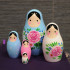 Russian Matryoshka Dolls, Kawaii Room Decor and Desk Accessories Set of 5 Pcs