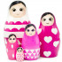 Nesting Dolls Pink Set 5 pcs - Cute Russian Dolls Pink Decorations