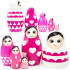 Nesting Dolls Pink Set 5 pcs - Cute Russian Dolls Pink Decorations